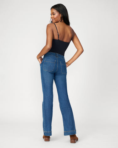 High Rise Retro Flare Jean, Deep Dark