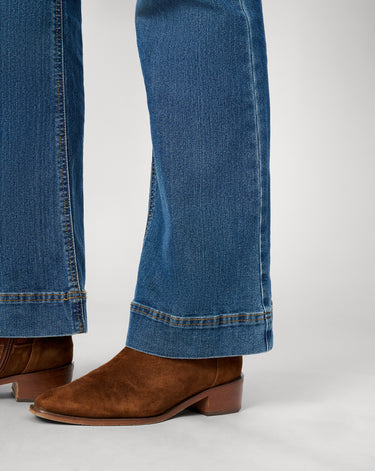 High Rise Retro Flare Jean, Deep Dark