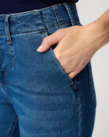 High Rise Retro Flare Jean, Medium Blue