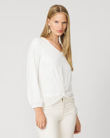 Sequin Twist Front Mesh Top