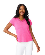 Crochet Lace V-Neck T-Shirt