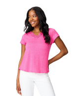 Crochet Lace V-Neck T-Shirt