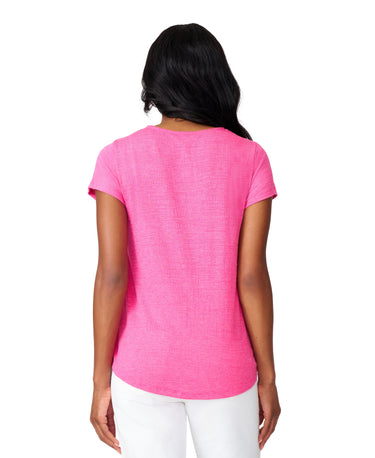 Crochet Lace V-Neck T-Shirt