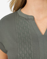 Embroidered Henley T-Shirt