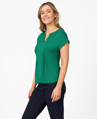 Embroidered Henley T-Shirt