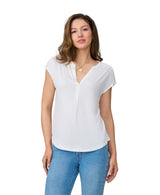 Braided Crochet Trim Pleated Top