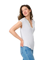 Braided Crochet Trim Pleated Top