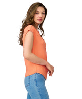 Braided Crochet Trim Pleated Top