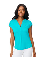 Braided Crochet Trim Pleated Top