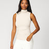 Sculpt Sleeveless Turtleneck Tank Chateau Grey