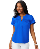 Shirred Detail Short Sleeve Top