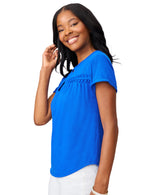 Shirred Detail Short Sleeve Top