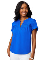 Shirred Detail Short Sleeve Top