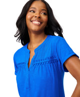 Shirred Detail Short Sleeve Top