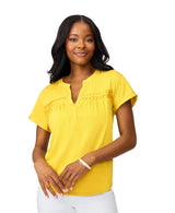 Shirred Detail Short Sleeve Top