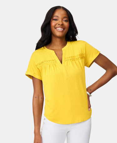 Shirred Detail Short Sleeve Top