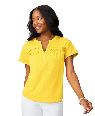 Shirred Detail Short Sleeve Top