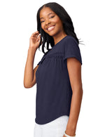 Shirred Detail Short Sleeve Top