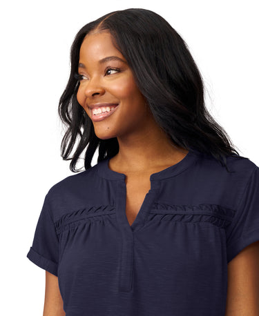 Shirred Detail Short Sleeve Top