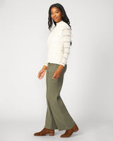 Ruffle Lace Stretch Mock Neck Top