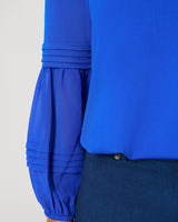 Chiffon Sleeve Soft Knit Top