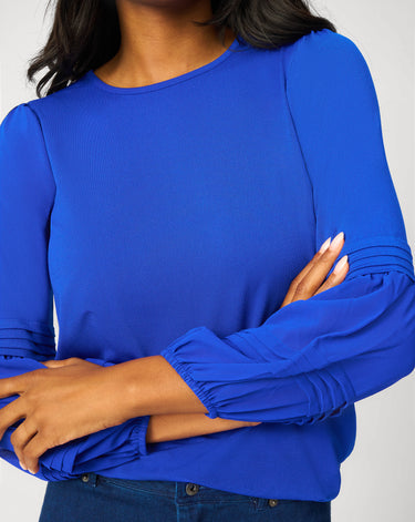 Chiffon Sleeve Soft Knit Top