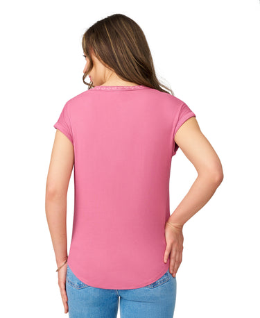 Embroidered Henley Top