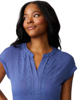 Embroidered Henley Top