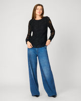 Boho Ruffle & Crochet Trim Lace Top