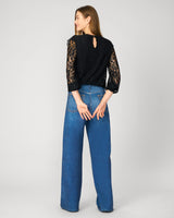 Boho Ruffle & Crochet Trim Lace Top