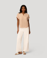 Textured Split Neck Relaxed Top