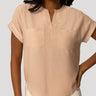 Textured Split Neck Relaxed Top