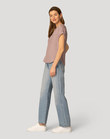 Textured Split Neck Relaxed Top