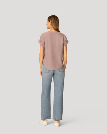 Textured Split Neck Relaxed Top