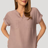 Textured Split Neck Relaxed Top
