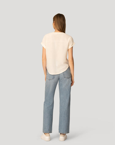 Textured Split Neck Relaxed Top