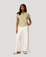 Textured Split Neck Relaxed Top