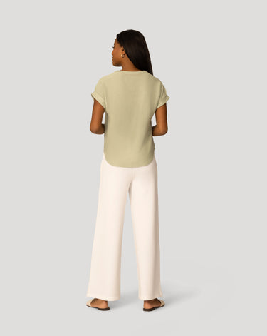 Textured Split Neck Relaxed Top