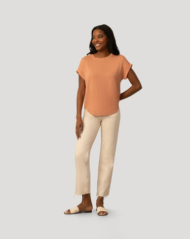 Baby Terry Drop Shoulder Smile Hem Top