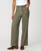 High Rise Flare Twill Pant Canroy Olive