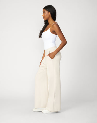 Pleated Wide Leg Stretch Trouser