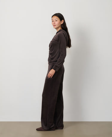 Ruched Zip-Up Velour Set