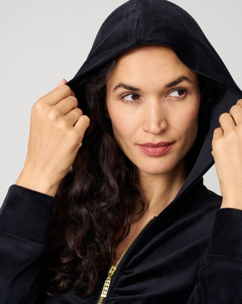 Cable & Gauge Ruched Zip-Up Velour Set – Coffee Bean, Mesa Rose