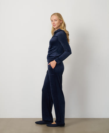 Ruched Zip-Up Velour Set