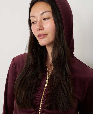 Ruched Zip-Up Velour Set
