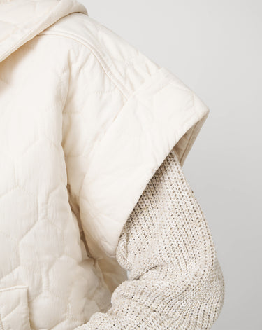 Quilted Dolman Short Sleeve Zip Up Jacket