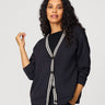 Yummy Modal Relaxed Cardigan Jet Black