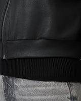 Coated Yummy Cropped Bomber Jacket