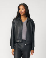 Coated Yummy Cropped Bomber Jacket