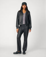 Coated Yummy Cropped Bomber Jacket